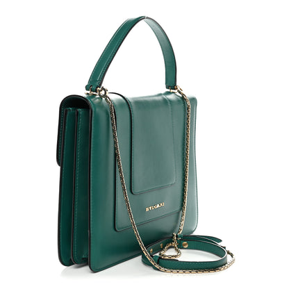 Bulgari Calfskin Large Serpenti Forever Top Handle Emerald Green 4 of 10