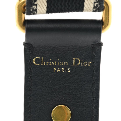 Christian Dior Canvas Embroidered Shoulder Strap Black 3 of 5