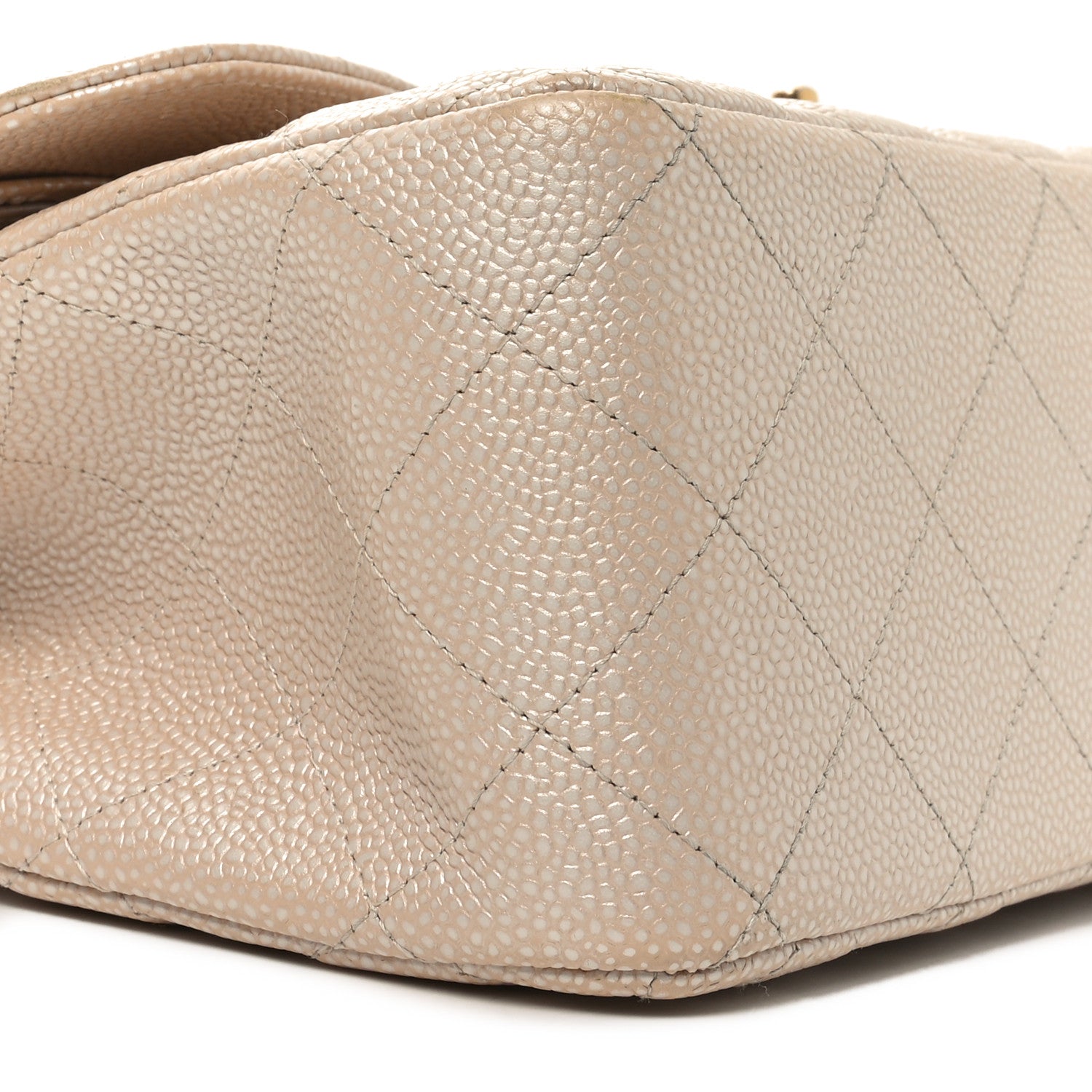 Chanel Iridescent Caviar Quilted Jumbo Double Flap Beige 9 of 11