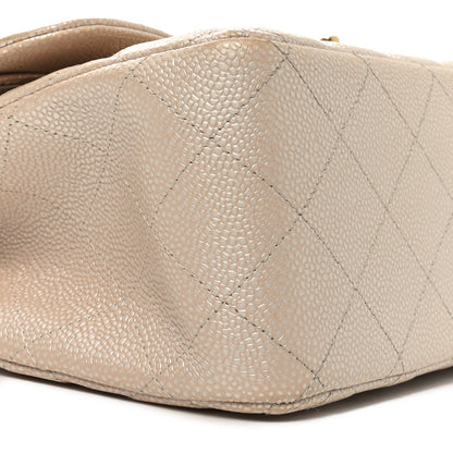 Chanel Iridescent Caviar Quilted Jumbo Double Flap Beige 9 of 11