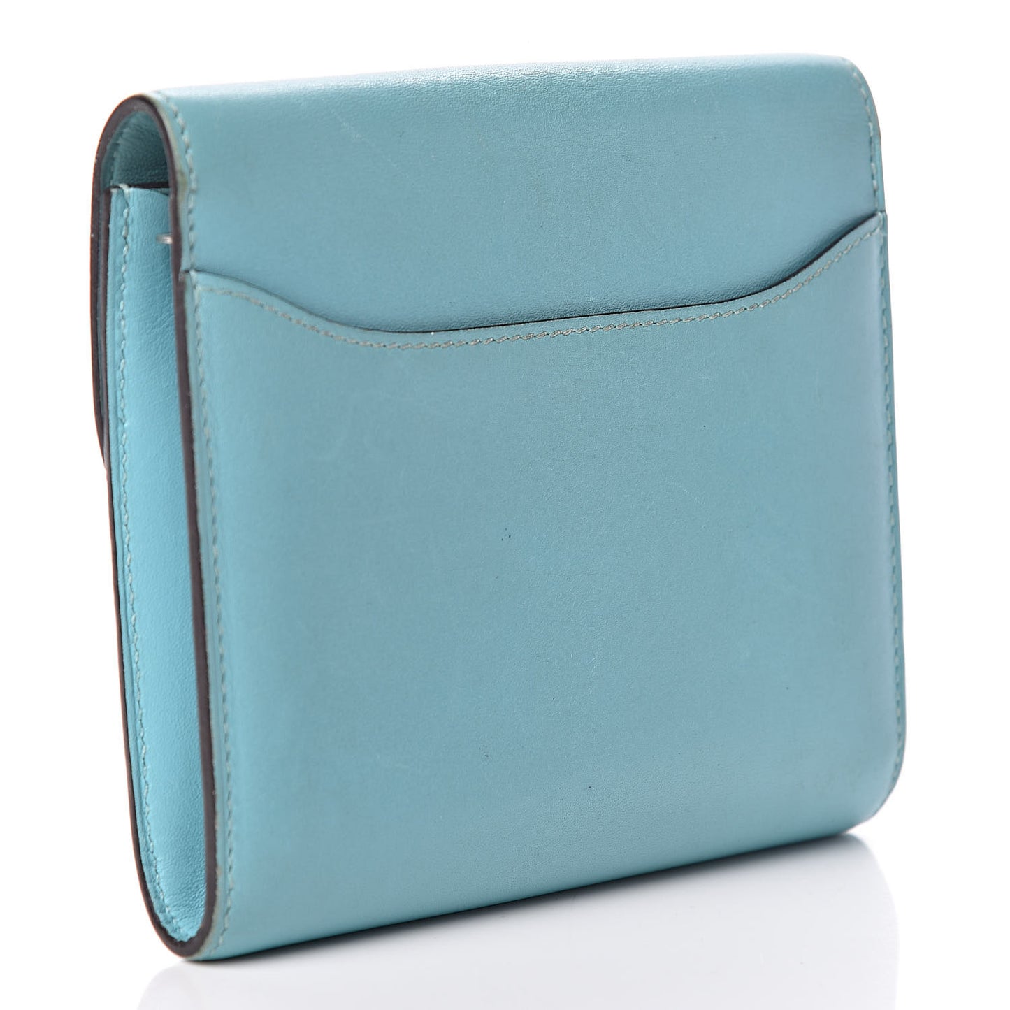 Tadelakt Lizard Constance Short Wallet Bleu Atoll Ficelle