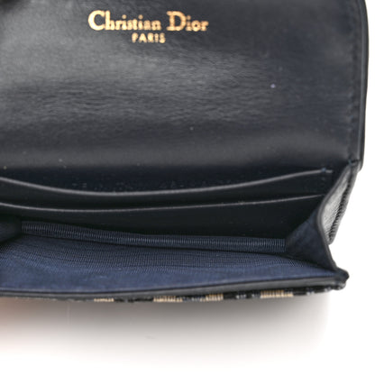 Christian Dior Oblique Saddle Card Holder Blue 4 of 8