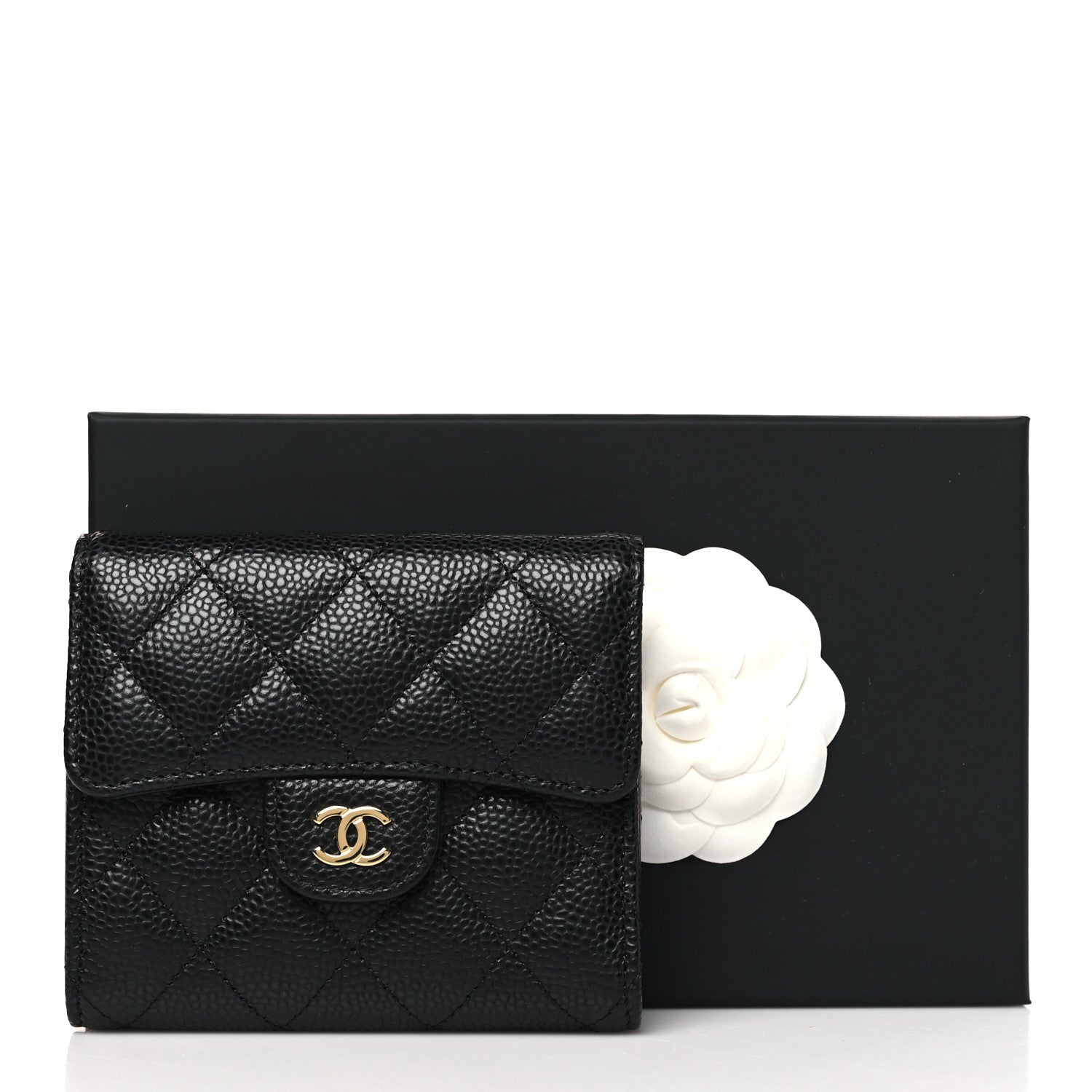 Chanel Caviar Quilted Compact Flap Wallet Black 9 of 9