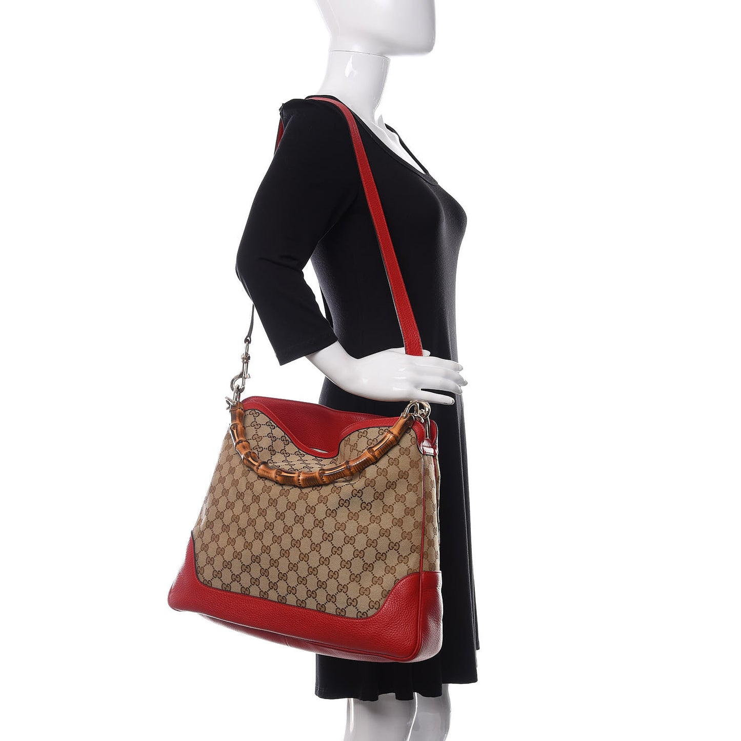 Monogram Medium Diana Bamboo Shoulder Bag Red