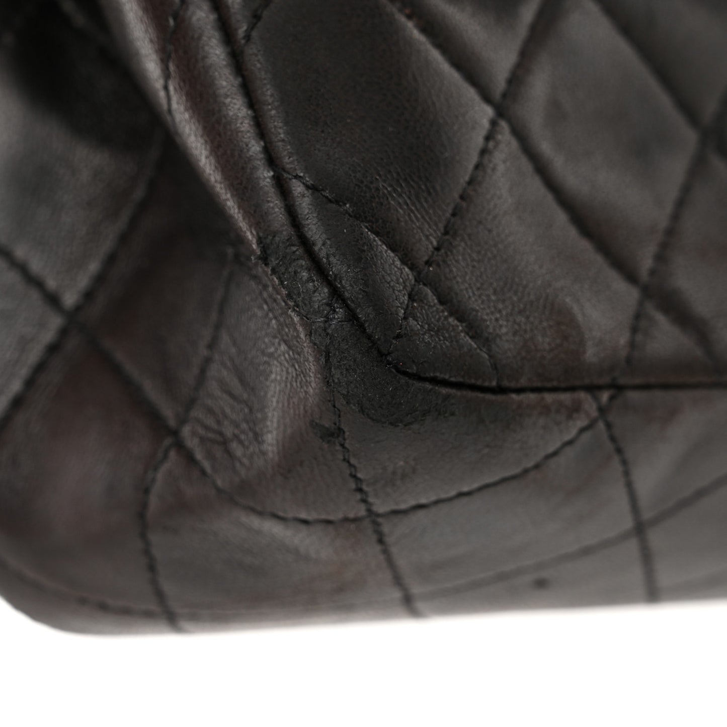 Lambskin Quilted Medium Double Flap Black