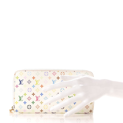 Louis Vuitton Monogram Multicolor Zippy Wallet White Litchi 2 of 9