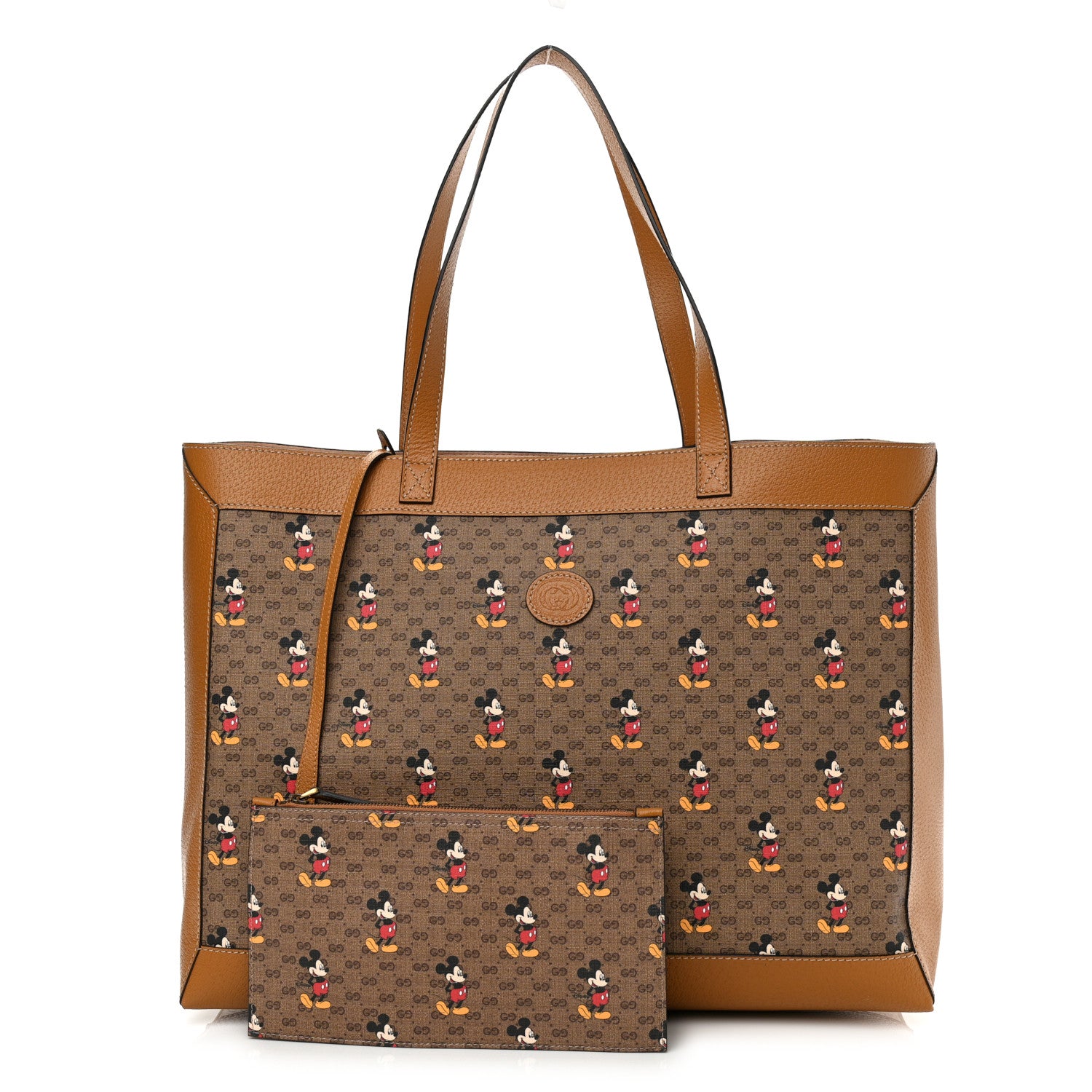 Gucci X DISNEY Mini Vintage GG Supreme Monogram Mickey Mouse Large Shopping Tote Beige Vintage Sun Oil 1 of 11
