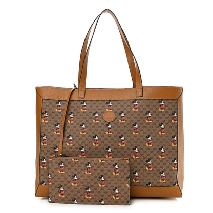 Gucci X DISNEY Mini Vintage GG Supreme Monogram Mickey Mouse Large Shopping Tote Beige Vintage Sun Oil 1 of 11