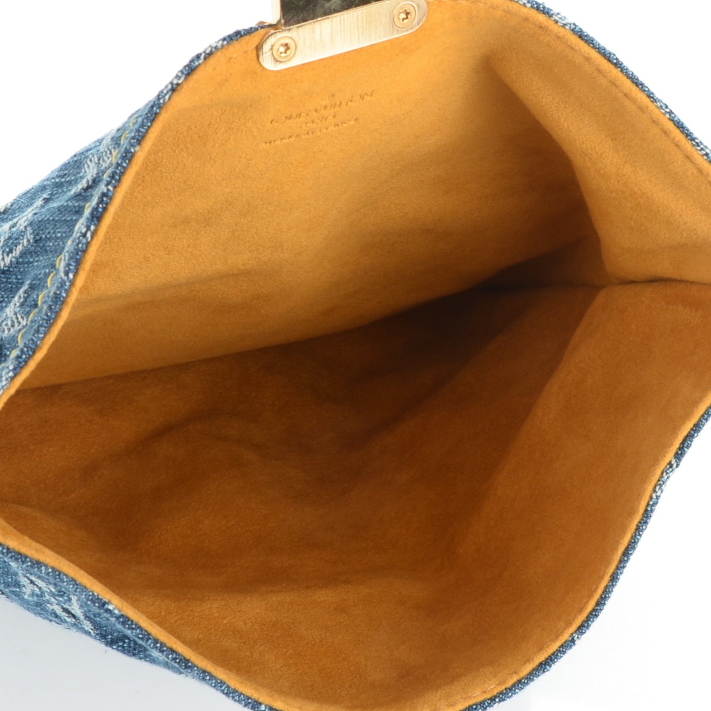 Monogram Denim Pochette Plat Clutch Blue