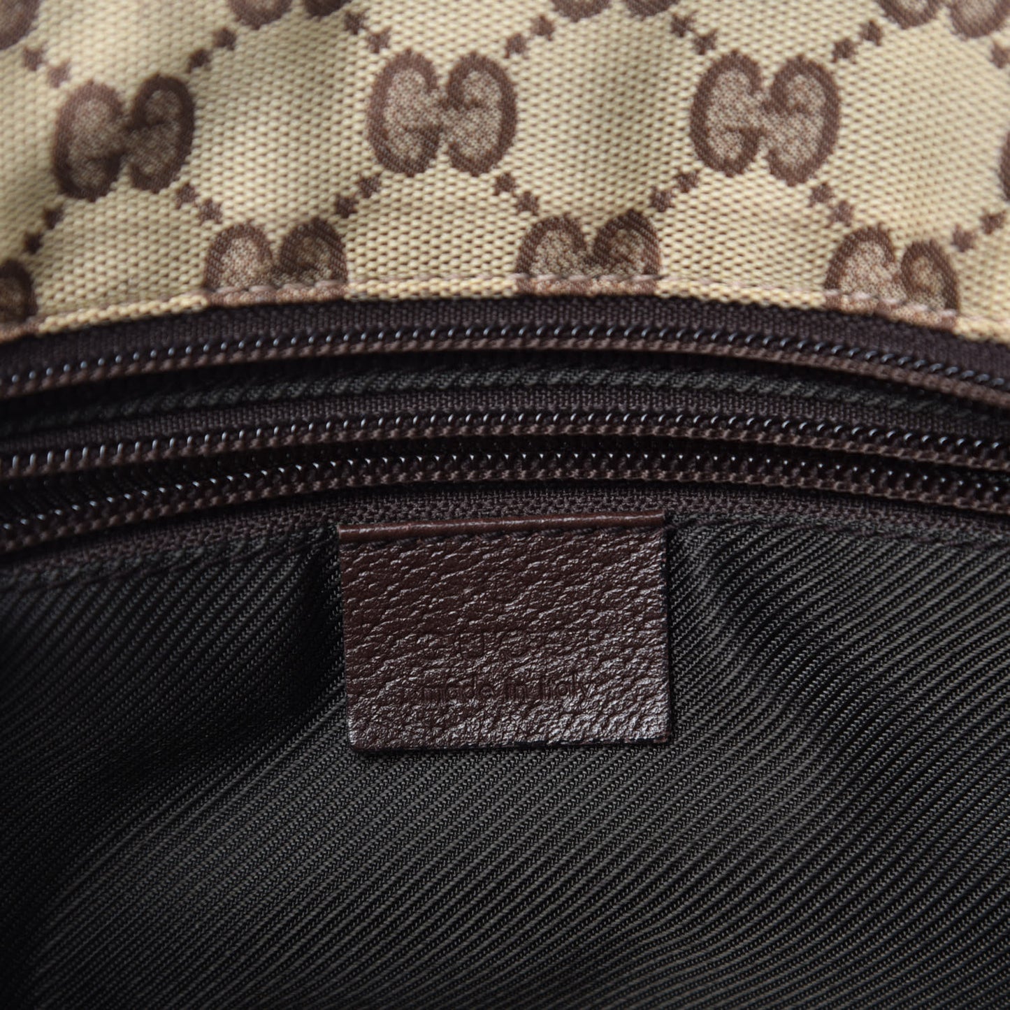 GG Monogram Small Web Handle Bucket Tote Dark Brown