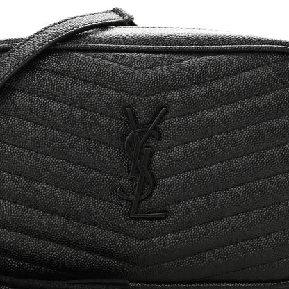 Saint Laurent Grain De Poudre Matelasse Monochrome Monogram Mini Lou Camera Bag Black 8 of 11