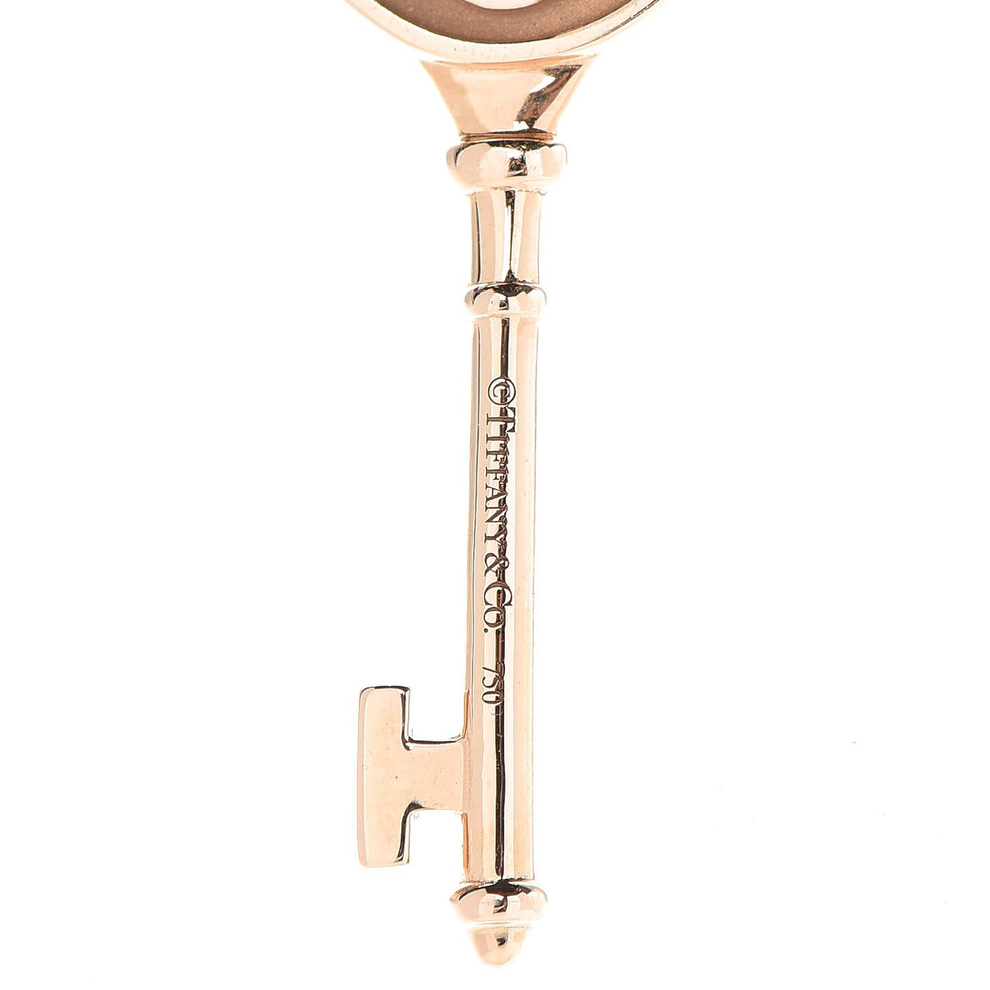 18K Yellow Gold Diamond Blossom Key Pendant Necklace