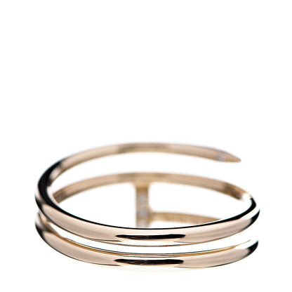 Cartier 18K Yellow Gold Diamond Double Juste Un Clou Ring 55 7.25 2 of 7