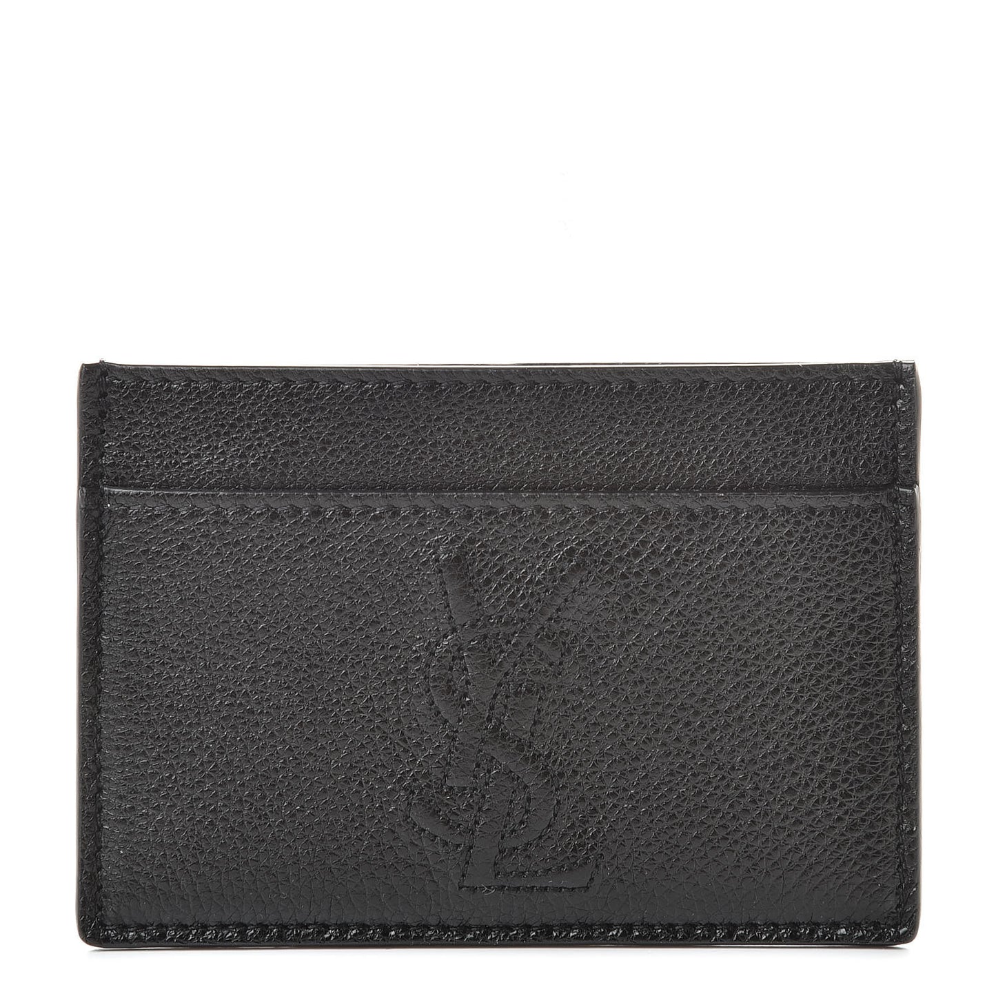 Textured Calfskin Belle De Jour Card Case Black