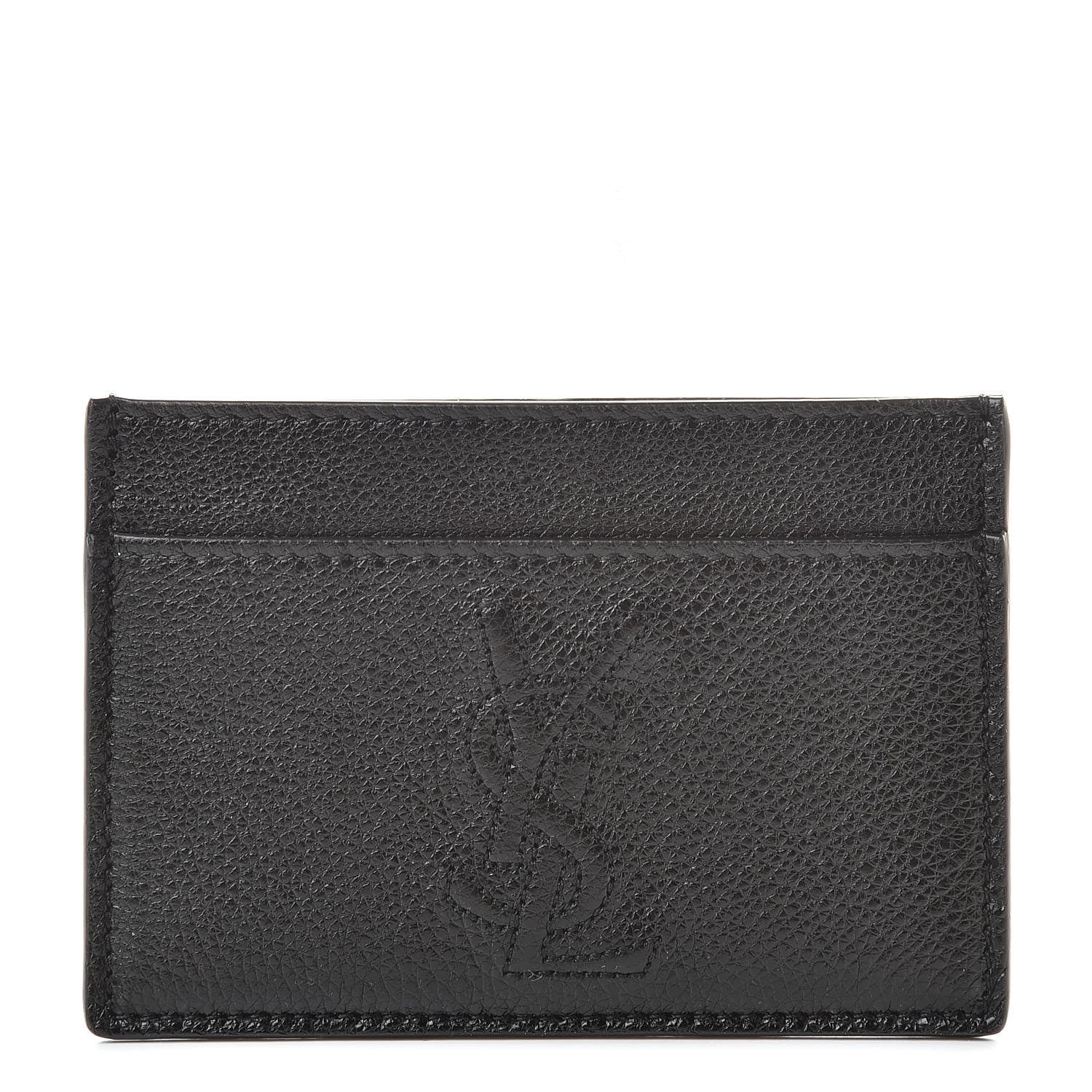 Saint Laurent Textured Calfskin Belle De Jour Card Case Black 1 of 8
