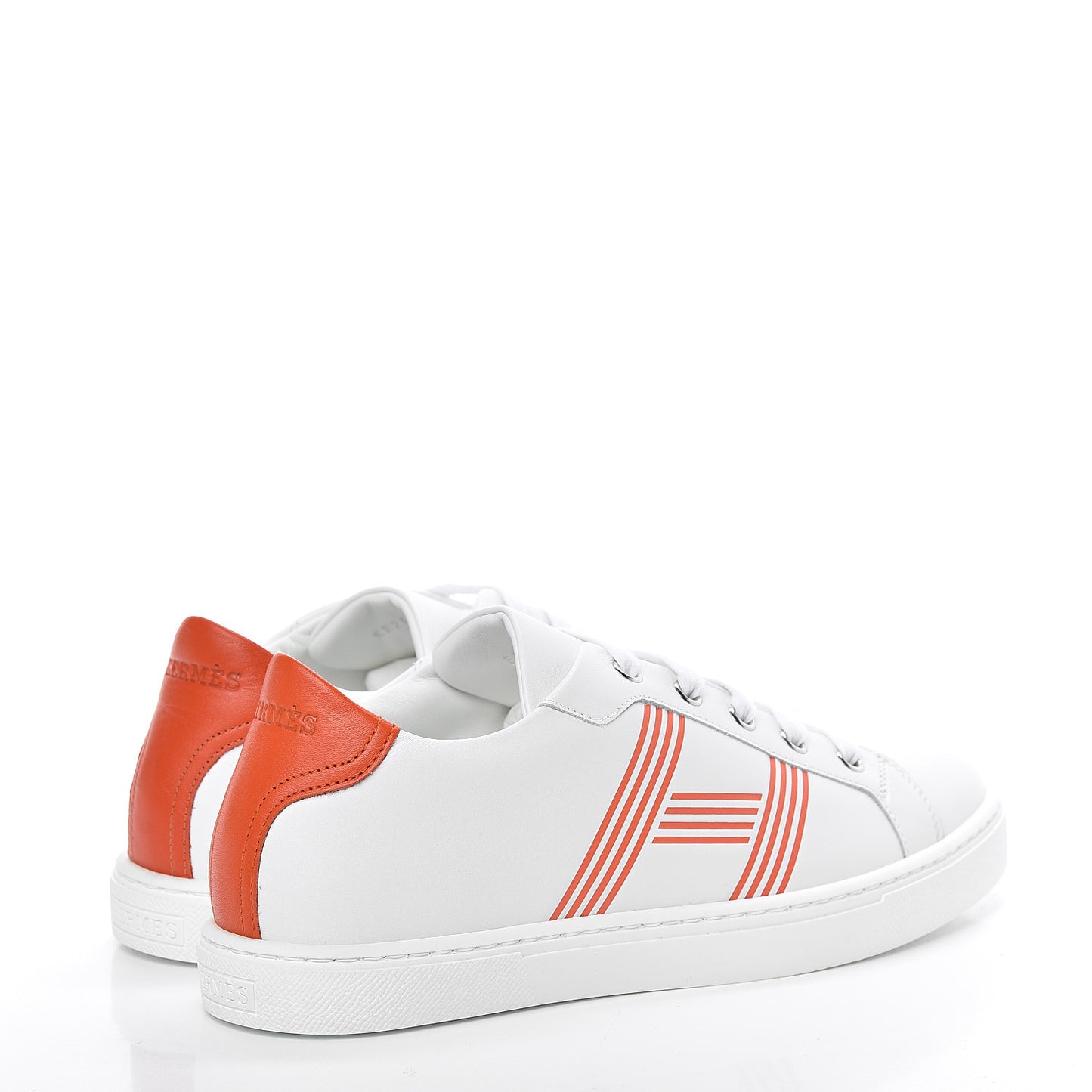 Calfskin Womens Advantage Sneakers 37 White Orange