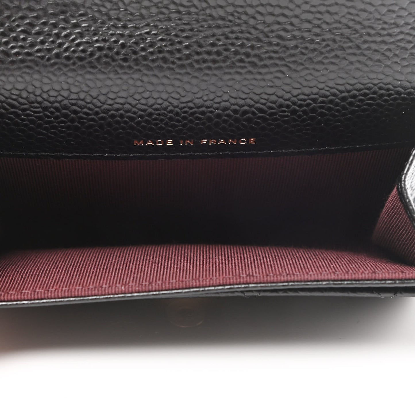 Caviar Quilted Flap Card Holder Wallet Black