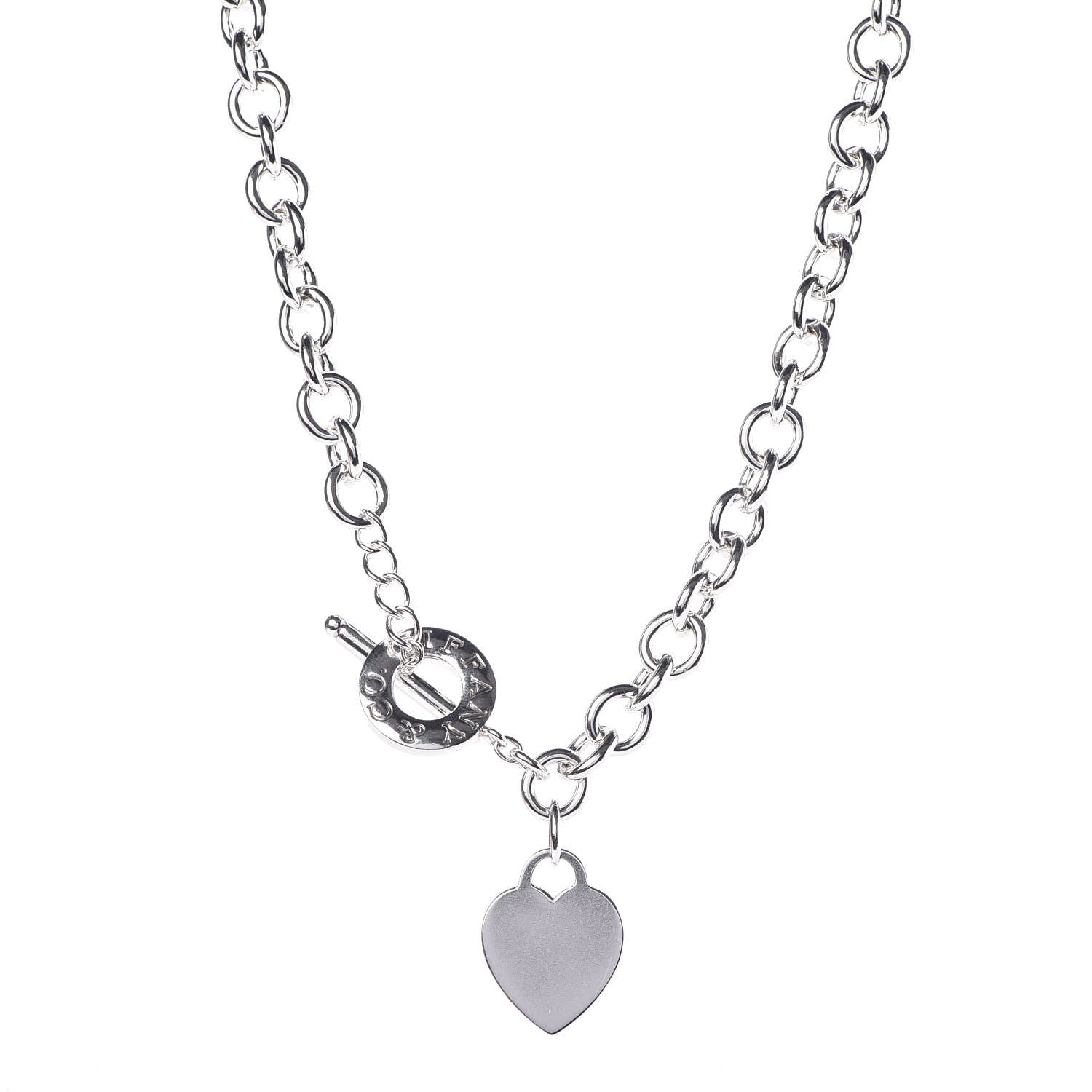 Tiffany Sterling Silver Heart Tag Toggle Necklace 1 of 6
