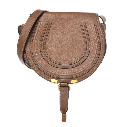 Chloe Calfskin Mini Marcie Round Crossbody Bag Nut 1 of 9