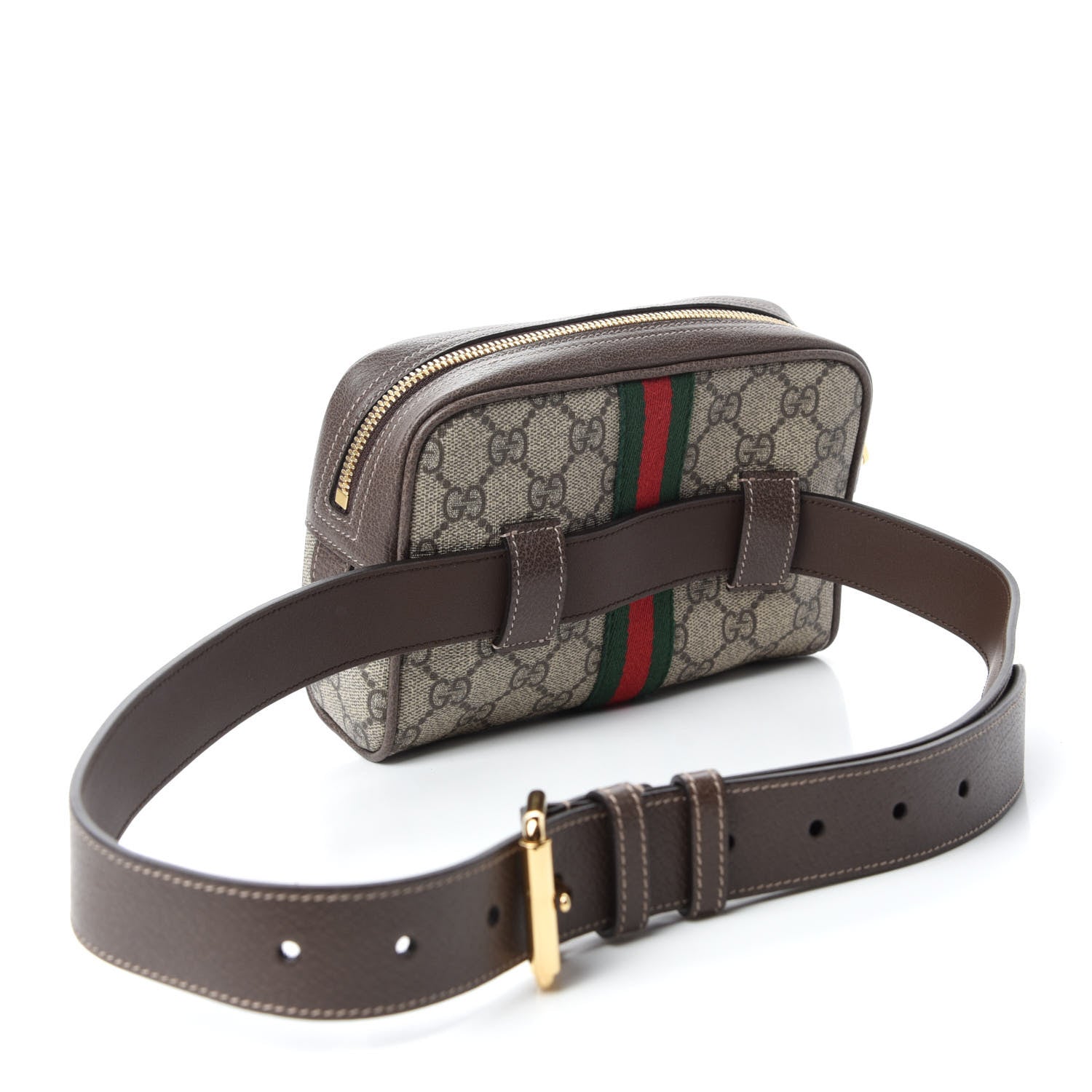 Gucci GG Supreme Monogram Web Small Ophidia Belt Bag 85 34 Dark Brown 3 of 10