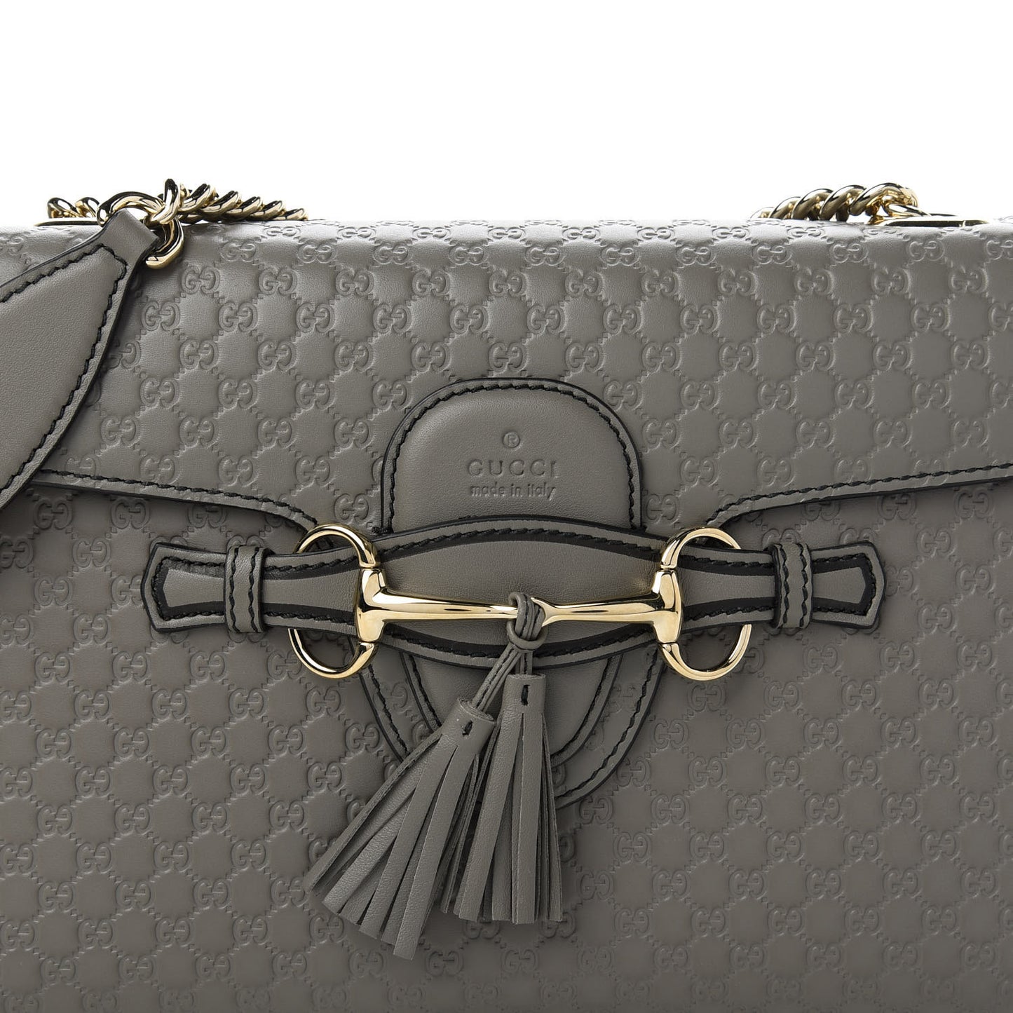 Soft Microguccissima Medium Emily Chain Shoulder Bag Loess