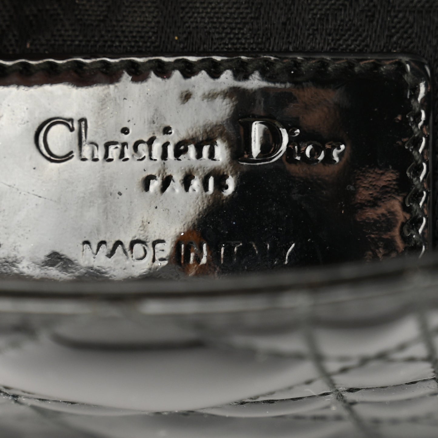 Patent Cannage Mini Lady Dior Black