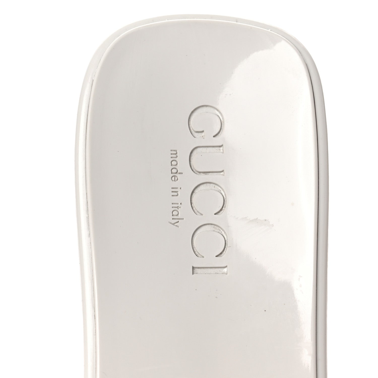 Gucci Rubber Gucci Logo Womens Platform 20/60mm Slide Sandals 38 Mystic White 7 of 7