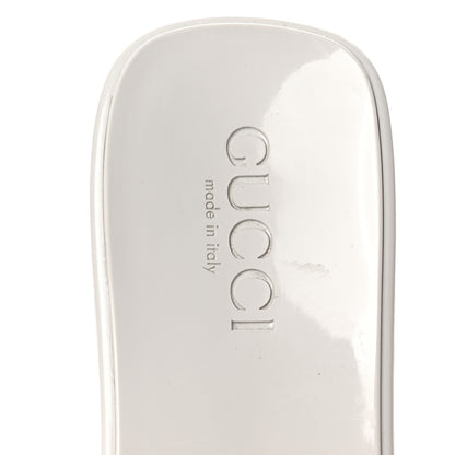 Gucci Rubber Gucci Logo Womens Platform 20/60mm Slide Sandals 38 Mystic White 7 of 7