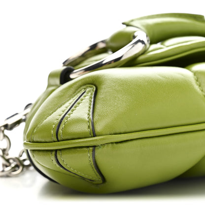 Gucci Nappa Vertical Matelasse Small Maxi Horsebit Chain Shoulder Bag Green 9 of 10