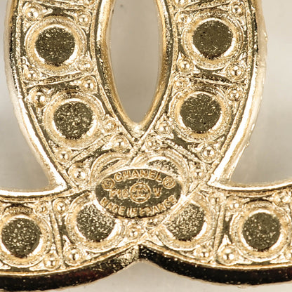 Chanel Pearl Crystal CC Brooch Gold 4 of 5