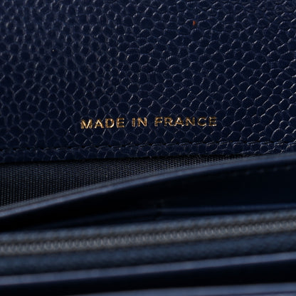 Chanel Caviar Quilted Large Boy Gusset Flap Wallet Blue 7 of 8