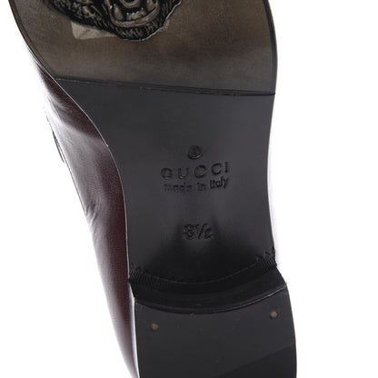 Gucci Goatskin Mens Chain Mid Heel Loafers 8.5 Burgundy 7 of 9