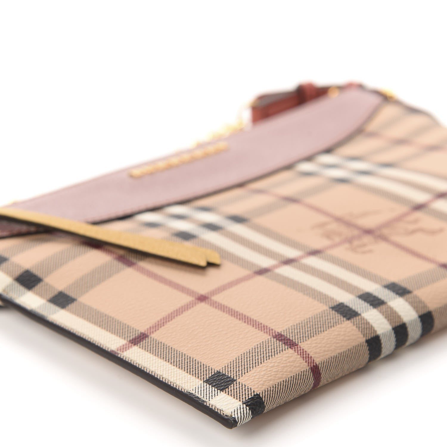 Burberry Haymarket Check Peyton Crossbody Clutch Bag Dusty Pink 6 of 11