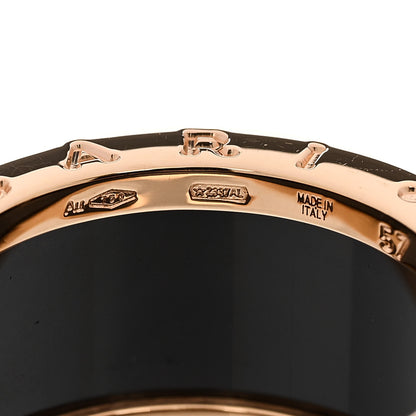 Bulgari 18K Rose Gold Black Ceramic B.Zero1 Four-Band Ring 57 8 6 of 8