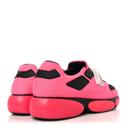 Prada Knit Cloudbust Sneakers 40 Rosa Fluo Black 5 of 8