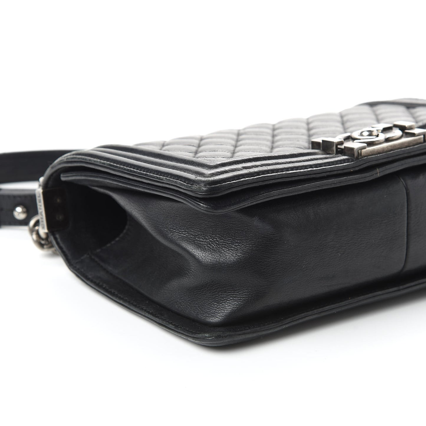 Calfskin Quilted Medium Boy Flap Black