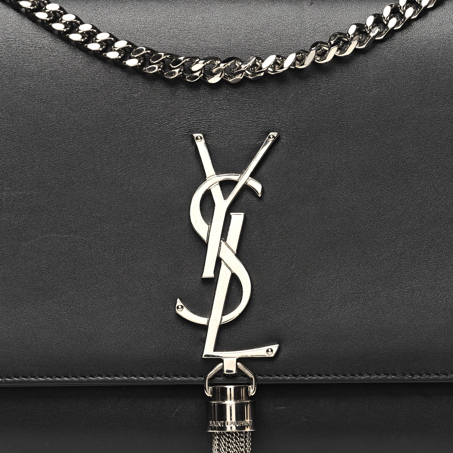 Saint Laurent Smooth Calfskin Medium Classic Monogram Kate Tassel Satchel Black 7 of 12