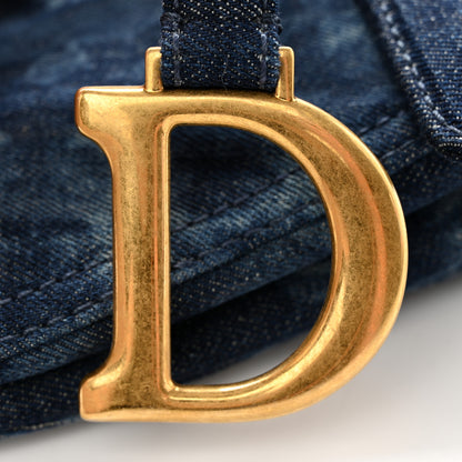 Christian Dior Denim Tie Dye Saddle Bag Blue 11 of 12