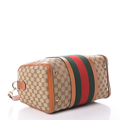 Gucci Monogram Vintage Web Medium Boston Tobacco 4 of 11