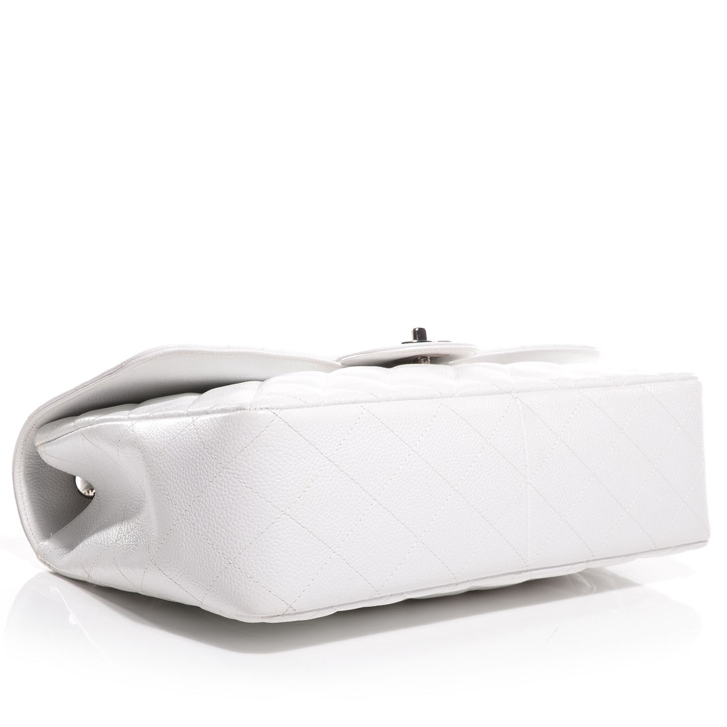 Caviar Jumbo Single Flap White
