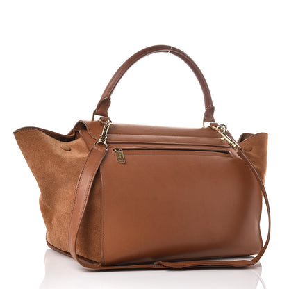 Celine Natural Calfskin Suede Medium Trapeze Tan 4 of 19