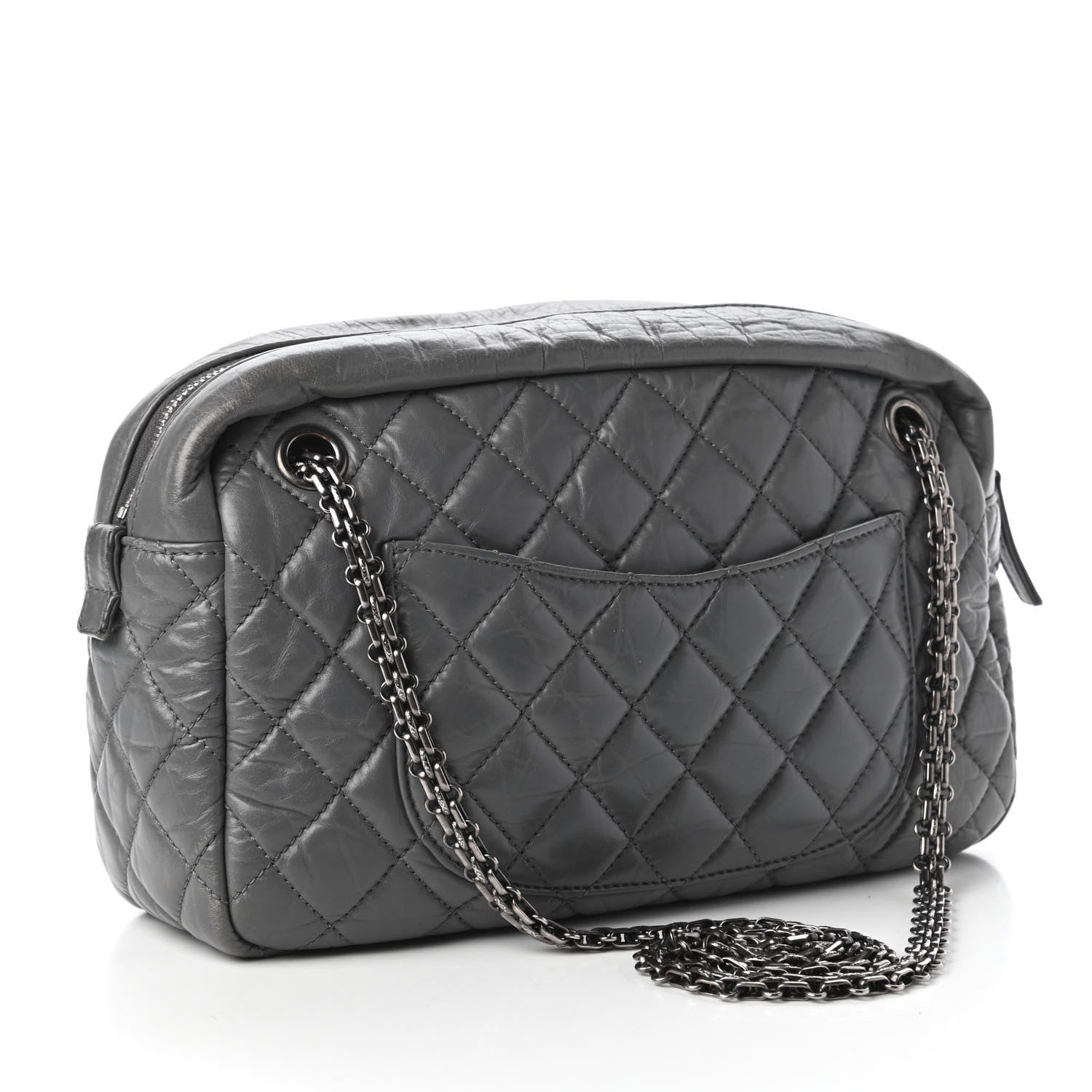 Chanel Aged Calfskin Quilted Medium Reissue Camera Case Grey 3 of 10