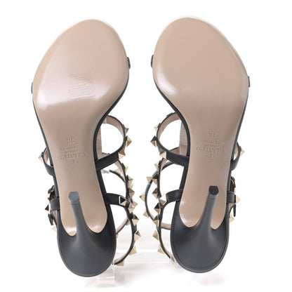 Valentino Garavani Calfskin Nappa Rockstud Gladiator 105mm Sandals 36 Black 4 of 6