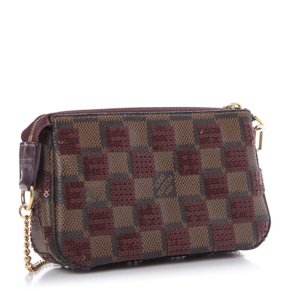 Louis Vuitton Damier Paillettes Mini Pochette Accessories Red 3 of 11
