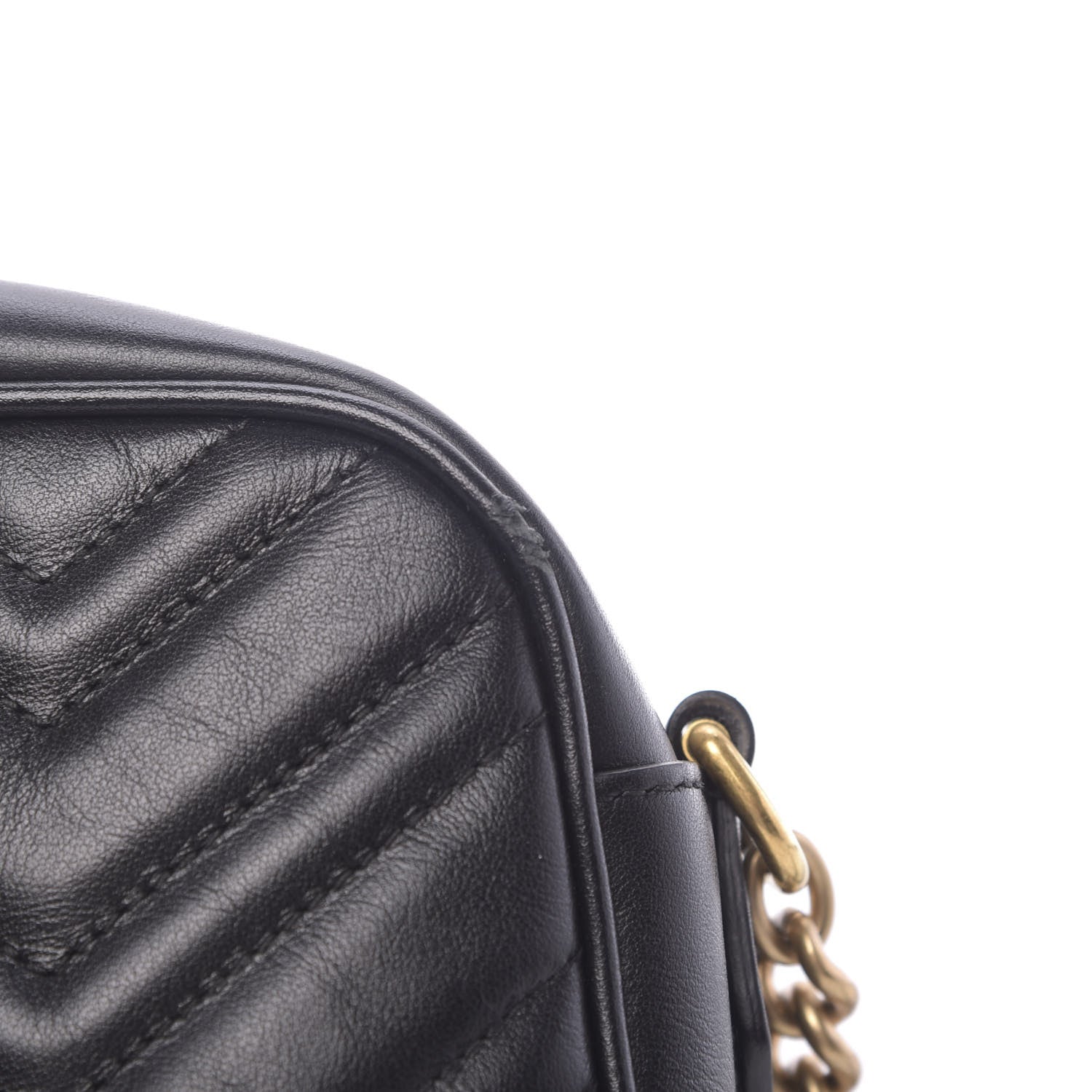 Gucci Calfskin Matelasse Small GG Marmont Chain Shoulder Bag Black 11 of 11