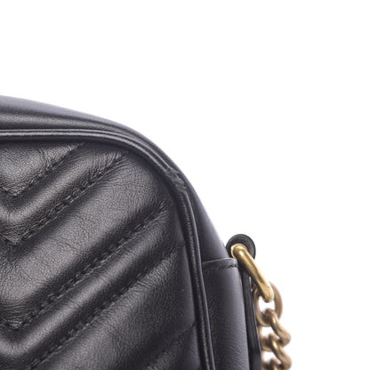 Gucci Calfskin Matelasse Small GG Marmont Chain Shoulder Bag Black 11 of 11