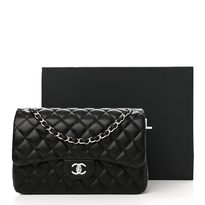 Chanel Lambskin Quilted Jumbo Double Flap Black 14 of 14