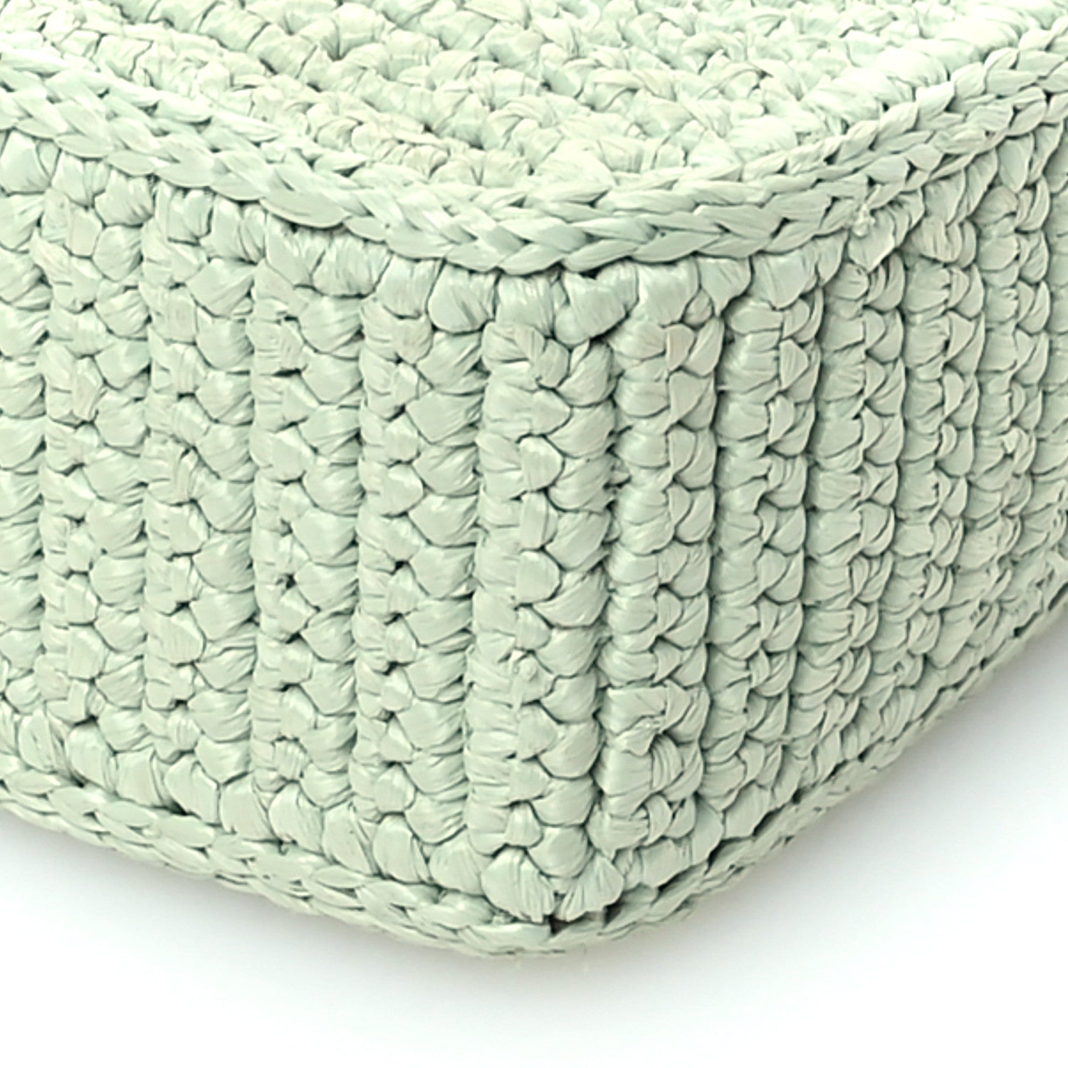 Prada Yarn Raffia Effect Crochet Re-Edition 2005 Shoulder Bag Acqua 12 of 13