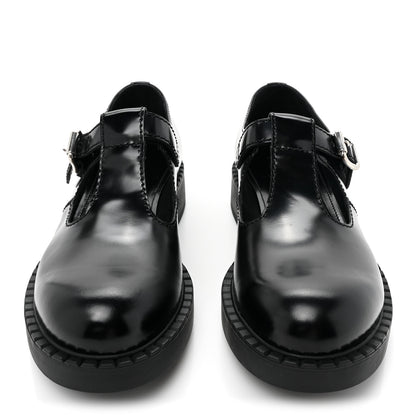 Prada Spazzolato Mary Jane T Strap 40mm Loafers 10.5 Black 2 of 10