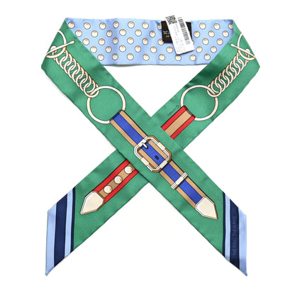 Hermes Silk Grand Tralala Twilly Bleu Ciel Vert 1 of 4